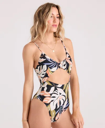 Volcom Women's Distant Tropic Scoop Neck One-piece Swimsuit In Multi