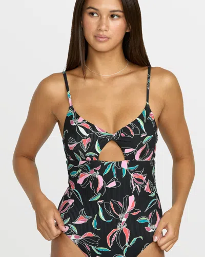 Volcom Women's Dream In Bloom Twist One Piece In Blue