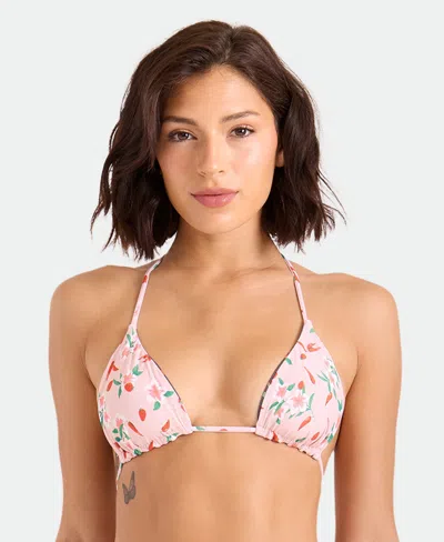 Volcom Women's Floral Print Adjustable Straps Bikini Top In Multi