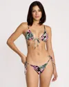 Volcom Women's Gritty Aloha Front Tie Tri Bikini Top In Multi