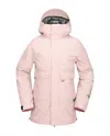 Volcom Women's Larx 2l Tds Infrared Parka In Adobe Rose In Pink