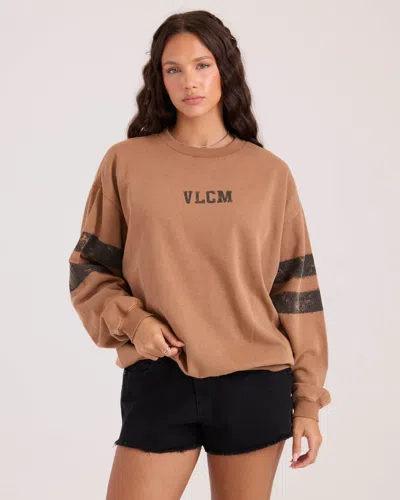 Volcom Women's Levy Crew Fleece In Brown