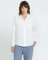 Volcom Women's Lil Button Up Long Sleeve Shirt In White