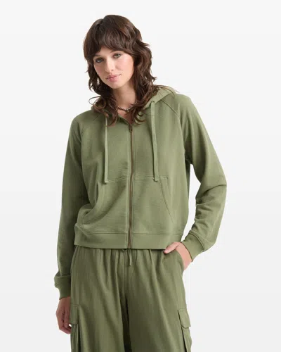 Volcom Women's Lived In Fleece Zip Sweatshirt In Green