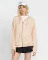 Volcom Women's Lived In Lounge Frenchie Zip Hoodie In Pink