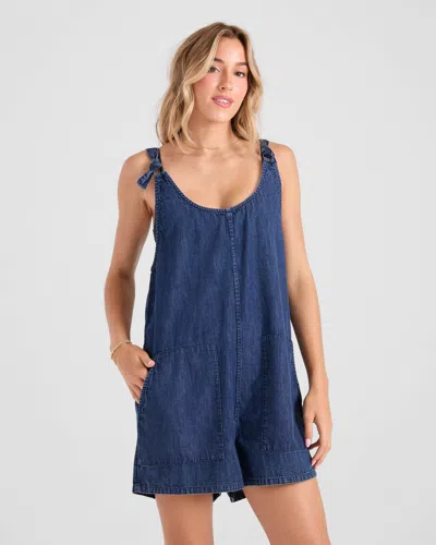 Volcom Women's Lived In Shorts Romper In Blue