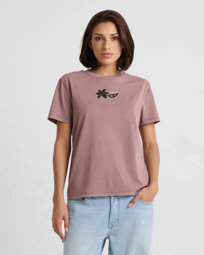 Volcom Women's Lock It Up Short Sleeve Tee In Pink