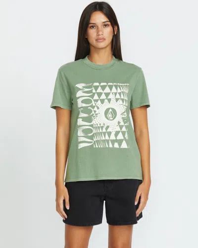 Volcom Women's Lock It Up Tee In Green