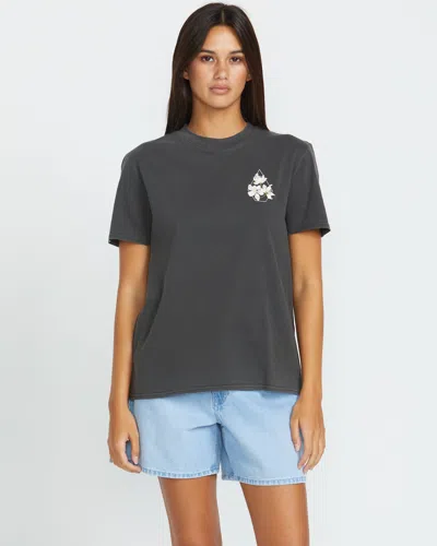 Volcom Women's Lock It Up Tee In Vintage Black