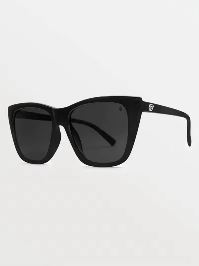 Volcom Women's Looky Lou Gloss Non Polar Sunglasses In Black Grey