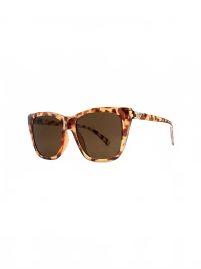 Volcom Women's Looky Lou Non Polar Sunglasses In Polka Tort Bronze In Multi