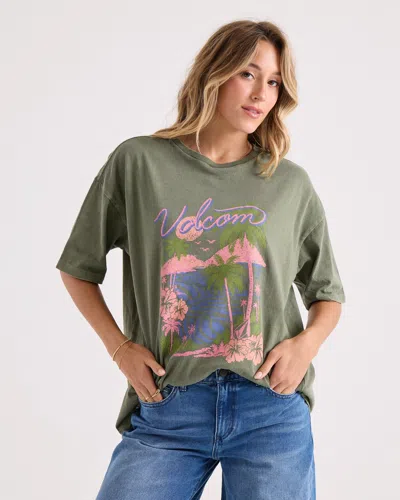 Volcom Women's Night Shade Bad Tee In Martini Olive