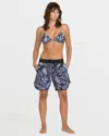 Volcom Women's Paradise Dreamer Boyfriend 6" Boardshorts In Blue