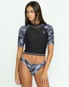 Volcom Women's Paradise Dreamer Mock Neck Rashguard In Black