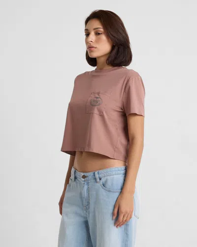 Volcom Women's Pocket Dial Short Sleeve Tee In Brown