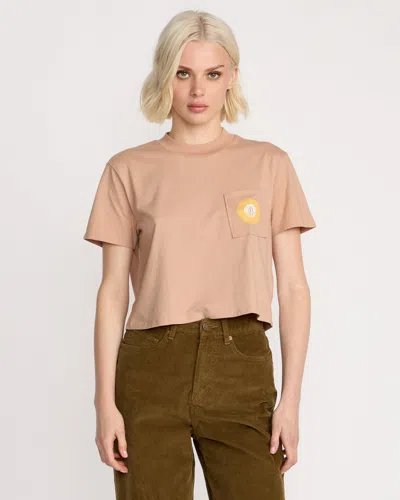 Volcom Women's Pocket Dial Tee In Brown