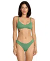 Volcom Women's Pucker-up Non-wired Scoop Neck Bra In Green