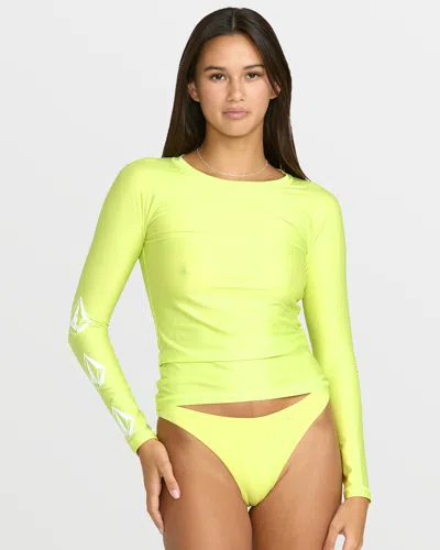 Volcom Women's Simply Core Long Sleeve Rashguard In Green