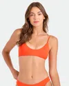 Volcom Simply Seamless Bralette Bikini Top In Orange