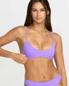 Volcom Women's Simply Seamless Crop Bikini Top In Purple