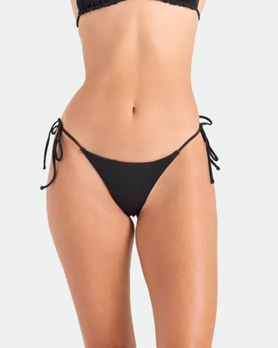 Volcom Women's Simply Seamless Tie Side Cheekini Bikini Bottom In Black