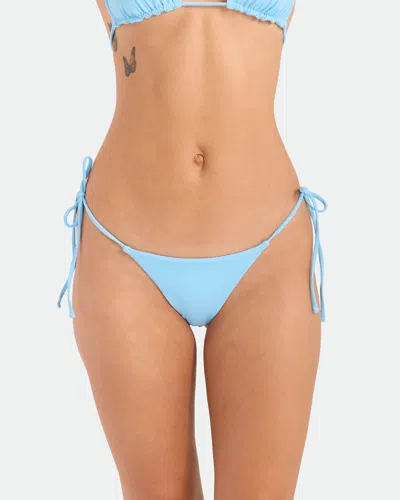 Volcom Women's Simply Seamless Tie Side Cheekini Bikini Bottom In Cloud Blue