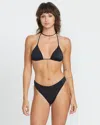 Volcom Women's Simply Seamless Triangle Bikini Top In Black