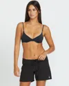 Volcom Women's Simply Solid Boardshorts In Black