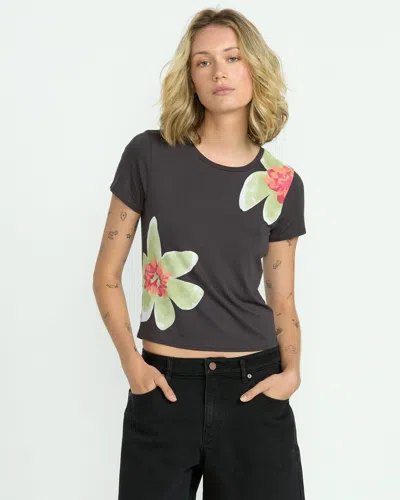 Volcom Women's Starstone Glow Short Sleeve Tee In Black