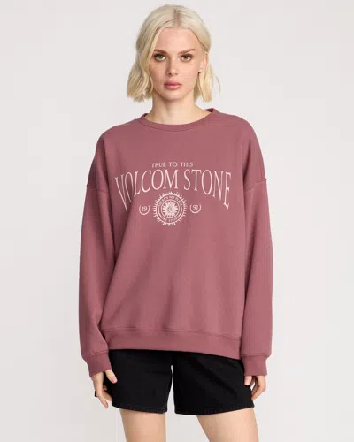 Volcom Stone Crewneck Graphic Sweatshirt In Pink