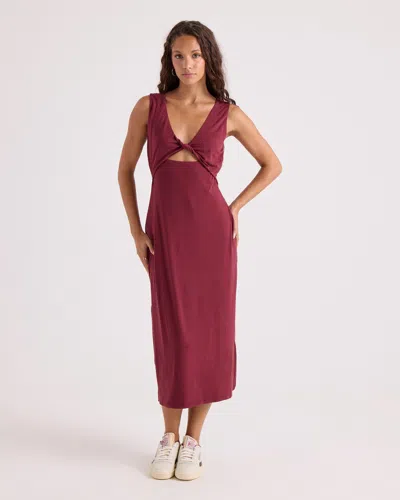 Volcom Women's Stone Luz Dress Solid In Burgundy