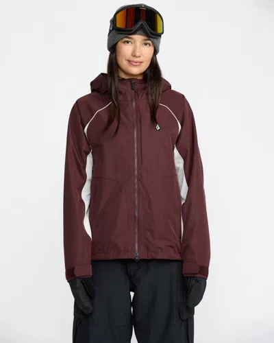 Volcom Women's Stone Smokeshow 20k Jacket In Burgundy