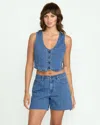 Volcom Women's Stoned Boyfriend Shorts In Blue