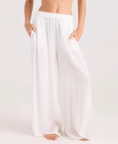 Volcom Women's Stoneshine Junkie Pull-on Cover-up Pants In Star White