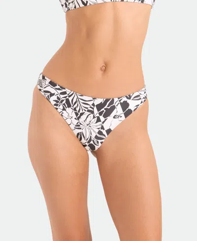 Volcom Women's Tropical Print Reversible Mid-rise Bikini Bottoms In White
