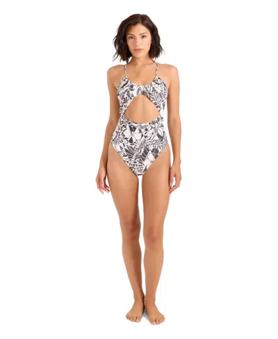 Volcom Women's Hibiscus Diamond Keyhole One-piece In Multi