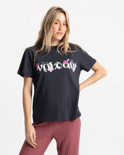 Volcom Women's E Vines Lock It Up Tee In Blue