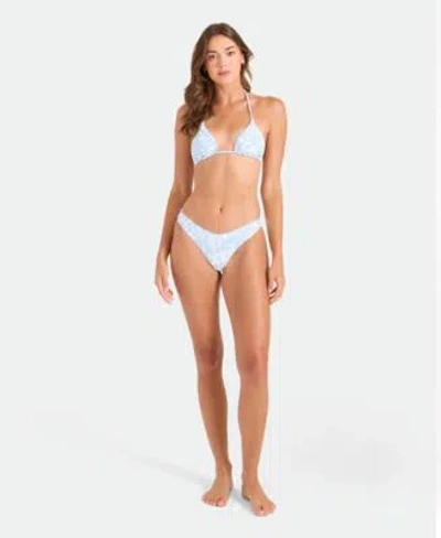 Volcom Womens Floral Print V Neck Bikini Top Pull On Bottoms In White