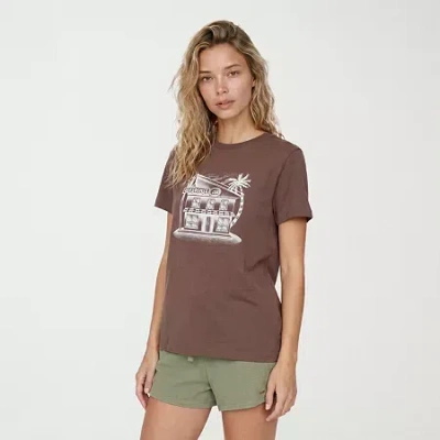 Volcom Womens Juniors Crew Neck Short Sleeve Regular Fit Graphic T-shirt In Multi