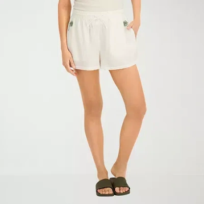 Volcom Womens Juniors Pull-on Short In White