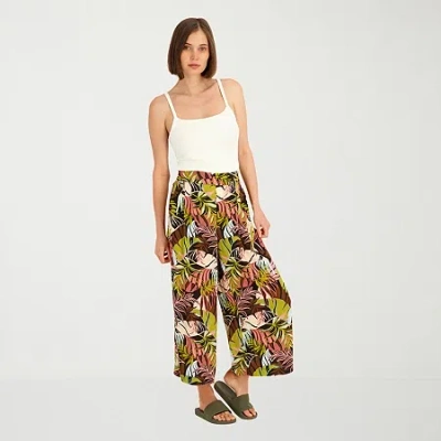 Volcom Womens Juniors Wide Leg Pull-on Pant In Multi