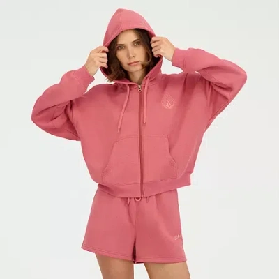 Volcom Womens Long Sleeve Hoodie In Pink