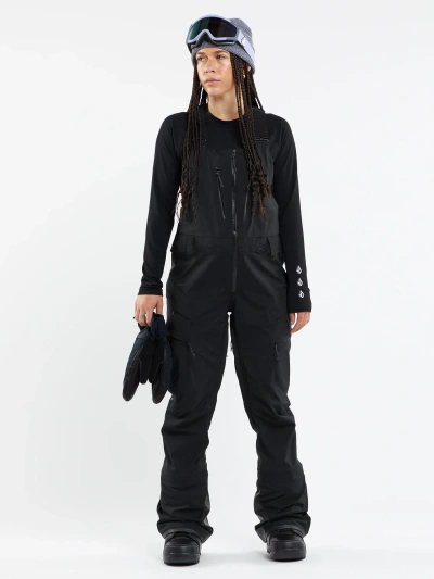 Volcom Womens Vs 3l Stretch Gore Bib Overalls - Black