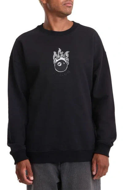 Volcom X Seth Conboy Embroidered Crewneck Sweatshirt In Black