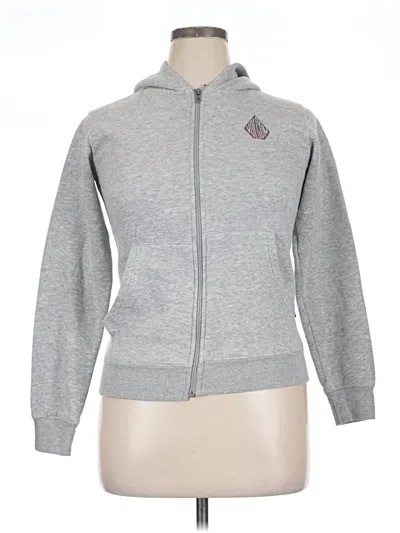 Pre-owned Volcom Zip Up Hoodie In Gray