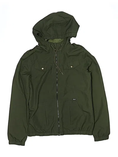 Pre-owned Volcom Kids' Zip Up Hoodie In Green