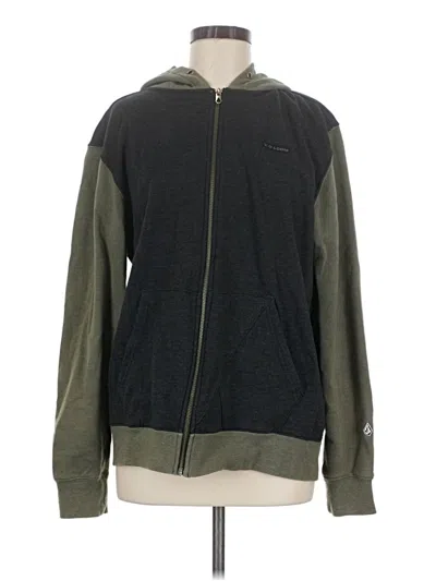 Pre-owned Volcom Zip Up Hoodie In Green