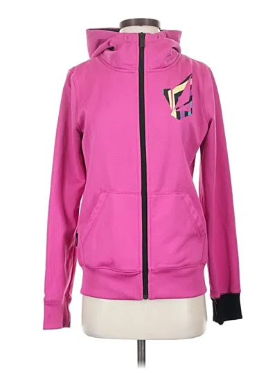 Pre-owned Volcom Zip Up Hoodie In Pink