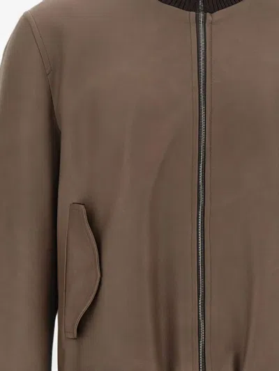 Volfagli Ambrogio America Leather Jacket In Brown