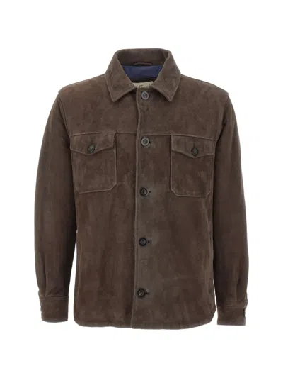 Volfagli Colosseo Buccio Suede Jacket In Brown